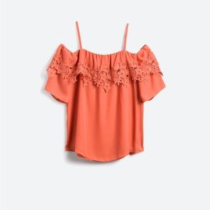 Cold shoulder short sleeve blouse